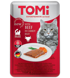 Tomi Kedi Dana Eti Ve Havuç Tahılsız Pouch Mama 100gr(pate)
