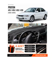 e-biz PROTON 415-416-418-420 (1994-2000) Uyumlu Torpido Örtüsü, Torpido Kılıfı - Siyah-Gri - PR002