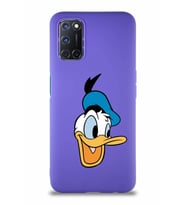 Oppo A72 Soft Premier Kapak Donald Duck-A Tasarımlı Silikon Kılıf - Mor (Şeffaf)