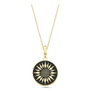 Mineli Güneş Altın Kaplama Kolye KLY84 (Gold)