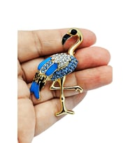 Azure Flamingo Işıltılı Taşlı Gold Flamingo Broş