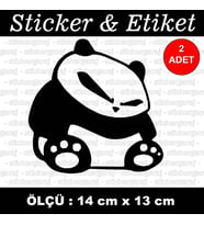 kızgın tombul panda hayvan etiket sticker - 2 adet çıkartma araba motosiklet kask atv tablet pc buzdolabı otomobil bilgisayar uyumlu
