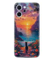 Oppo Reno 14F Kılıf Boutique Baskılı Resimli Manzara Kedi Pcode -096