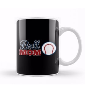 Ball Mom Cute Baseball Softball Mom Kupa Bardak Porselen