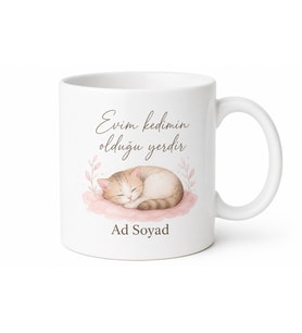 Kedi Severler İçin Özel Tasarım Hediye Kupa