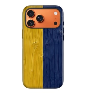 iPhone 17 Pro Velvet Kılıf Lansman İçi Kadife Temalı Desenli Silikon Sarı Lacivert Retro