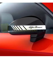 Alfa Romeo Logo Yan Dikiz Ayna Şerit Oto Sticker Etiket Yapıştırma Çıkartma 3 Çift ( 20 X 2 Cm Ölçü )