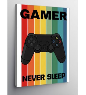 Kanvas Tablo Gamer Never Sleep Afişi
