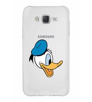 Samsung Galaxy J7 Kapak Donald Duck Tasarımlı Şeffaf Silikon Kılıf