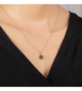 Gümüş Rose Damla İnci Kadın Kolye