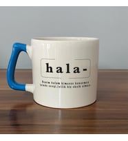 Hala Baskılı Mavi Kulplu D Kupa