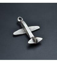 Minimal Uçak Kolye Ucu - Antik Gümüş Kaplama - Kod:136