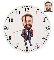 Kişiye Özel Boksör Tasarımlı Karikatür Duvar Saati 5