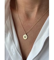Kişiye Özel 925 Ayar Gümüş Minimalist Bilardo Topu 8 Ball Kolye (Gold)