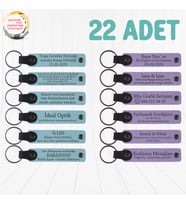 Gök Mavi & Mor Menekşe, 22'li Set, Kişiye Özel Yazılı Anahtarlık, Firma Çalışanlarına Uygun Hediye