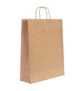 Burgu Saplı Kraft Kağıt Çanta 32x40x12cm 50 ADET