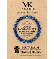 MK TASARIM GERÇEK LAPİS LAZULİ ERKEK BİLEKLİK MK.8000.016- RAHATLIK-DİNGİNLİK-ENERJİ- STRES BİLEKLİĞİ-RENKLERİ BOYA DEĞİLDİR -KENDİ RENGİDİR