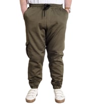 Mode XL Erkek Pantolon Keten Kargo Cep JOGGER BAHAR 23912 Haki