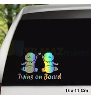 Arabada Ikiz Bebek Var Hologram Oto Sticker Cam Araba Yapıştırma Çıkartma Aksesuar Etiket 18 X 11 Cm