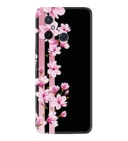 Xiaomi Redmi 12C Kılıf Resimli Desenli Baskılı Silikon Pink Flowers 3 1393