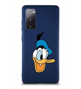Samsung Galaxy S20 FE Soft Premier Kapak Donald Duck-A Tasarımlı Silikon Kılıf - Lacivert (Şeffaf)