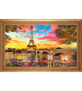 Çerçeveli Paspartulu Manzara Tablo bm1435 (Gold)