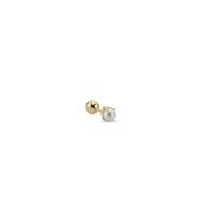 Tragus Doğal İnci Çift Taraflı Top Piercing (Sarı)