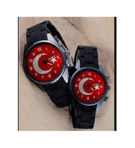 Bika Time Türk Bayraklı Sevgili Saati Çift Saat Sevgili Saatleri 2 Adet