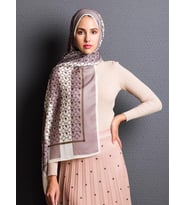 Çizgili Desen Pavia Seri Şal Eşarp Askısı ile Birlikte 90X200 cm Bej Sarı-90X200