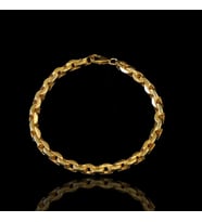 Gold Kaplama Küp Zincir Gümüş Erkek Bileklik