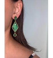 Kadir Jewellery 22 Ayar Altın Kaplama Kadın Sallantılı Küpe -El İşçiliği Ve Hipoalerjenik Küpe