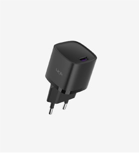 G843 Premium Mini 25W USB-C GaN3 Süper SI Şarj Adaptörü (Siyah)