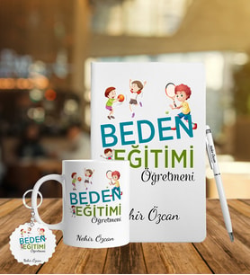 Beden Eğitimi Öğretmenlerine Özel Defter Kalem Kupa & Süblimasyon Anahtarlık Hediye Seti