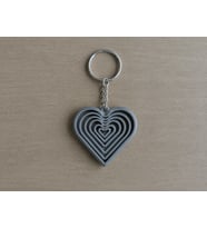 Northcity 3D Baskı Kalp Fidget Anahtarlık - Hareketli Stres Oyuncağı ve Çanta Süsü-Gri