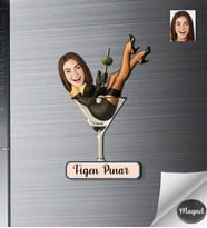 Kişiye Özel Kadın Ahşap Magnet -5