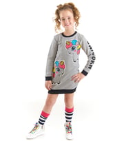 Unicorn Kız Çocuk Gri Sweat Elbise