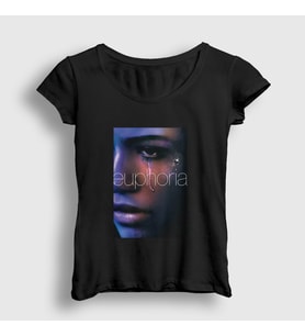 Presmono Kadın Siyah Zendaya Rue Dizi Euphoria T-Shirt 462403tt