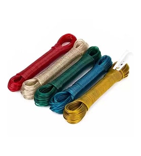 Periboia PVC Kaplama 20 Metre Çelik Çamaşır İpi 12 Adet (Karışık)