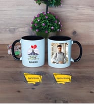 Askere Hediye Kupa Bardak Siyah Fotoğraflı