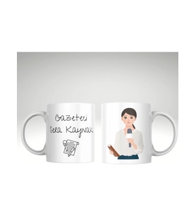 Applucky Gazeteci Kadın Baskı Kupa Bardak