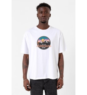 And So The Adventure Begins Beyaz Erkek Oversize Tshirt