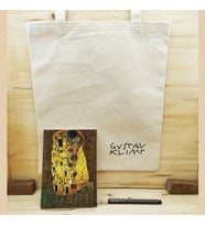 Gustav Klimt Set 7 - Defter-Kalem-Kanvas Çanta 1