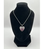 Arnes Jewelry Çelik Zirkon Taşlı Melek Kanadı Kalpli Gold - Silver (Gümüş)