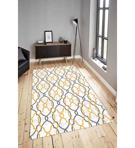 Dijital Baskılı Yıkanabilir Kaymaz Modern Renkli Salon Halısı Mutfak Halısı Yolluk ND-HY-1053 (Bej)