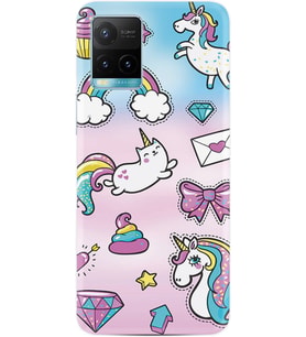 Vivo Y11S Y21S Y20 Y20S Y70 Kılıf Desemli Silikon Unicorn Mektup 1800