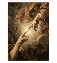 Adem'İn Yaratılışı Michelangelo Dokunuşu Dekoratif Kanvas - Mdf Ahşap Tablo