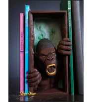 Goril Temalı 3D Kitap Tutucu - Dekoratif Kitaplık Düzenleyici - King Kong Book Nook