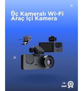 Gelişmiş G-sensörlü Üçlü Araç Kamerası – 5” Lcd Ekran Ve Hareket Algılama