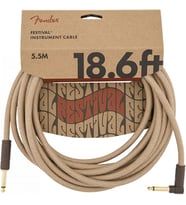 Fender 0990918021 Festival Pure Hemp Enstrüman Kablosu (5m - Natural) Boyasız Doğal Lif Dokusu Esnek Yapı ve Sağlam Bağlantı