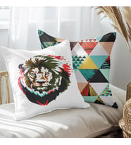eJOYA Aslan Tasarımlı 2'li Yastık İçi Ve Kırlent Kılıfı 45cm 113528